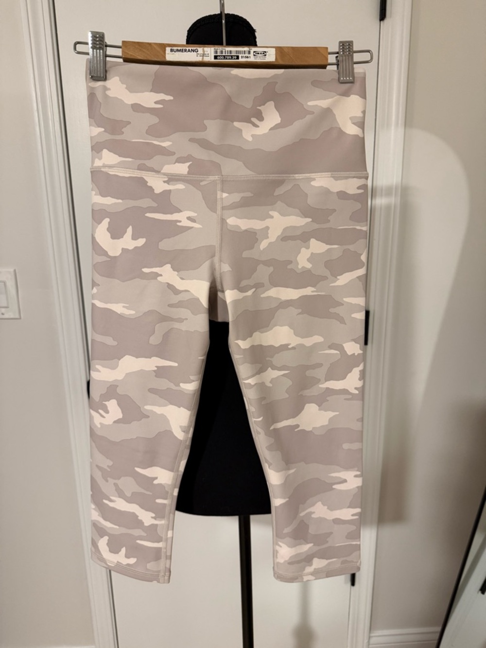 Athleta Girls Neutral Camo Capri Leggings - Beige & Light Gray